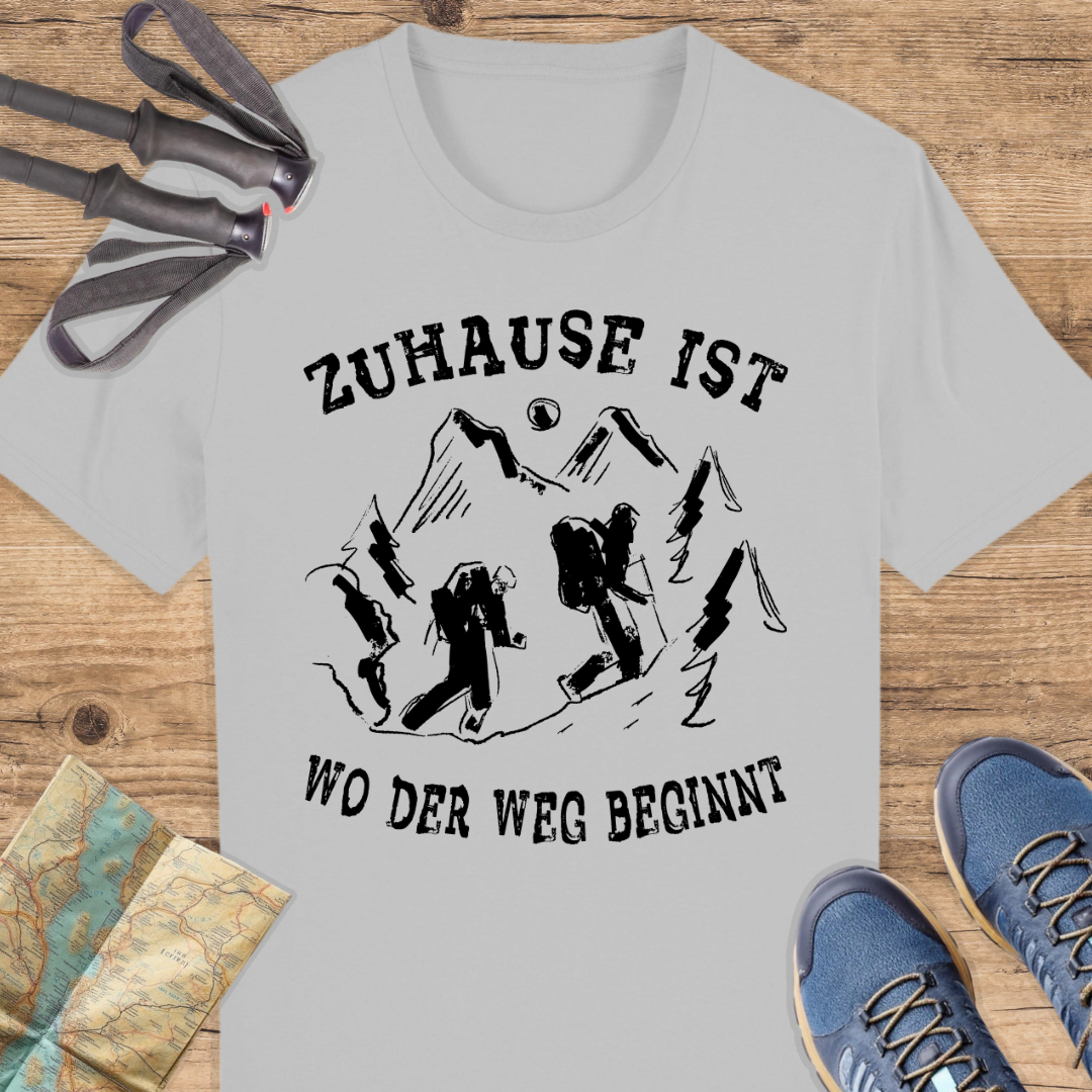 Unisex Bio T-Shirt Zuhause ist wo der Weg beginnt