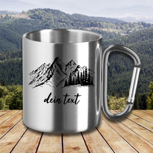 Edelstahltasse Berge Personalisierbar