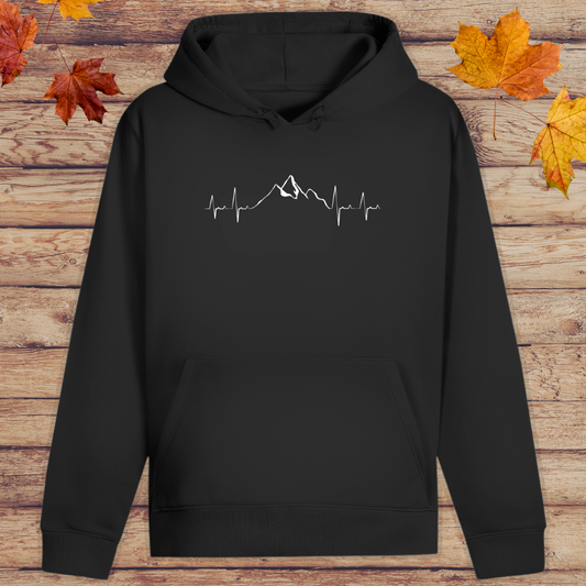 Hoodie Unisex Berge Herzschlag