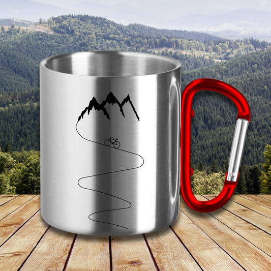 Edelstahltasse Bike Berge