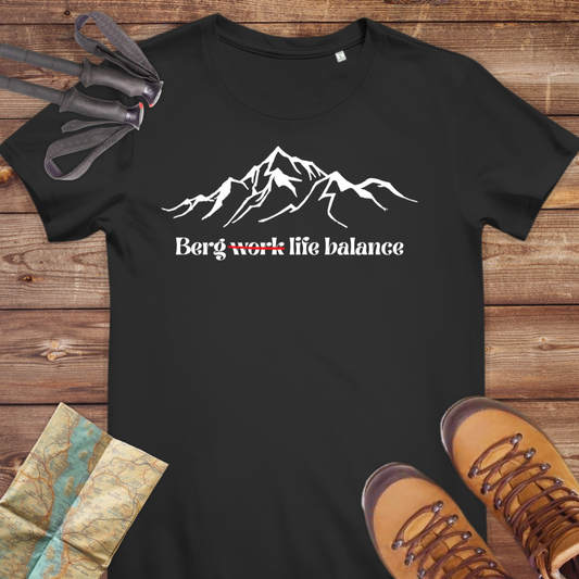 Damen Medium Fit Bio T-Shirt Berg life balance