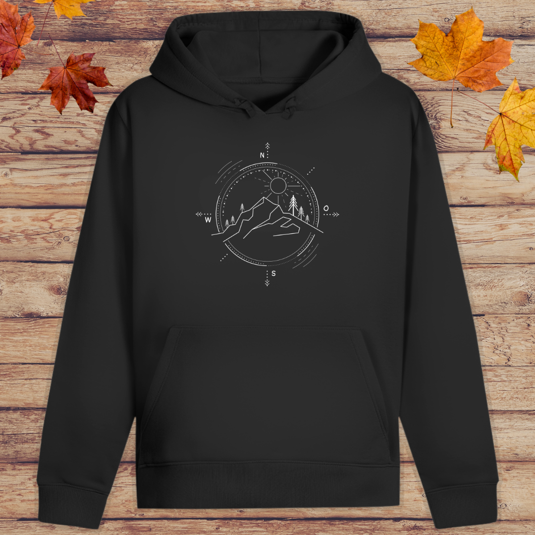 Hoodie Unisex Kompass Berge