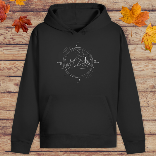 Hoodie Unisex Kompass Berge