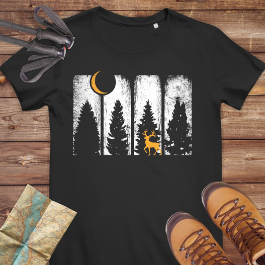 Damen Medium Fit Bio T-Shirt Wald Hirsch