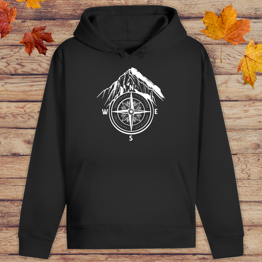 Hoodie Unisex Kompass Berge