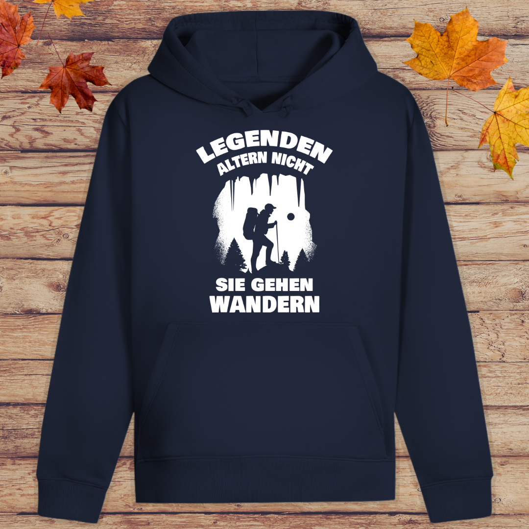 Hoodie Unisex Legenden gehen wandern