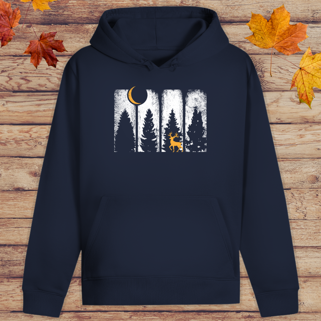 Hoodie Unisex Wald und Hirsch