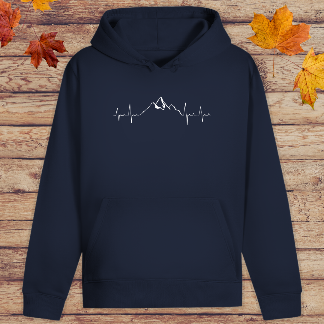 Hoodie Unisex Berge Herzschlag