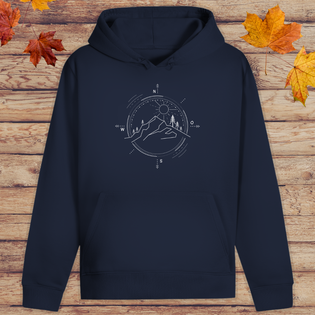 Hoodie Unisex Kompass Berge