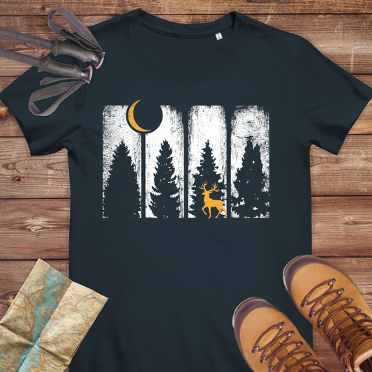 Damen Medium Fit Bio T-Shirt Wald Hirsch