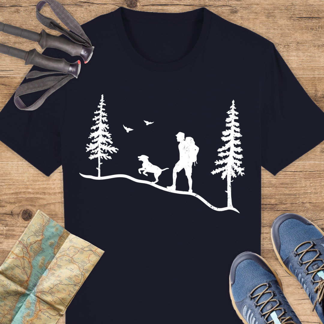 Unisex Bio T-Shirt Hund und wanderer