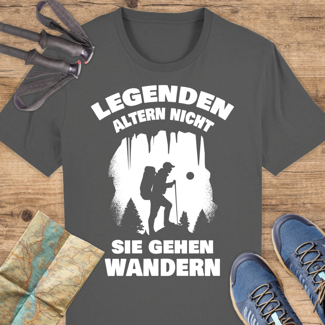 Unisex Bio T-Shirt Legenden gehen wandern