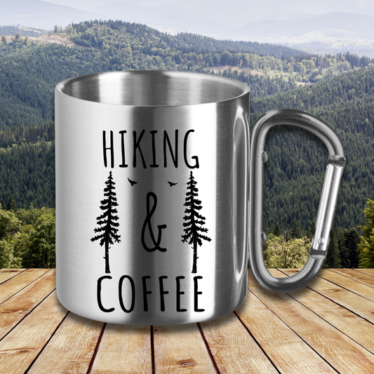 Edelstahltasse Hiking and Coffee