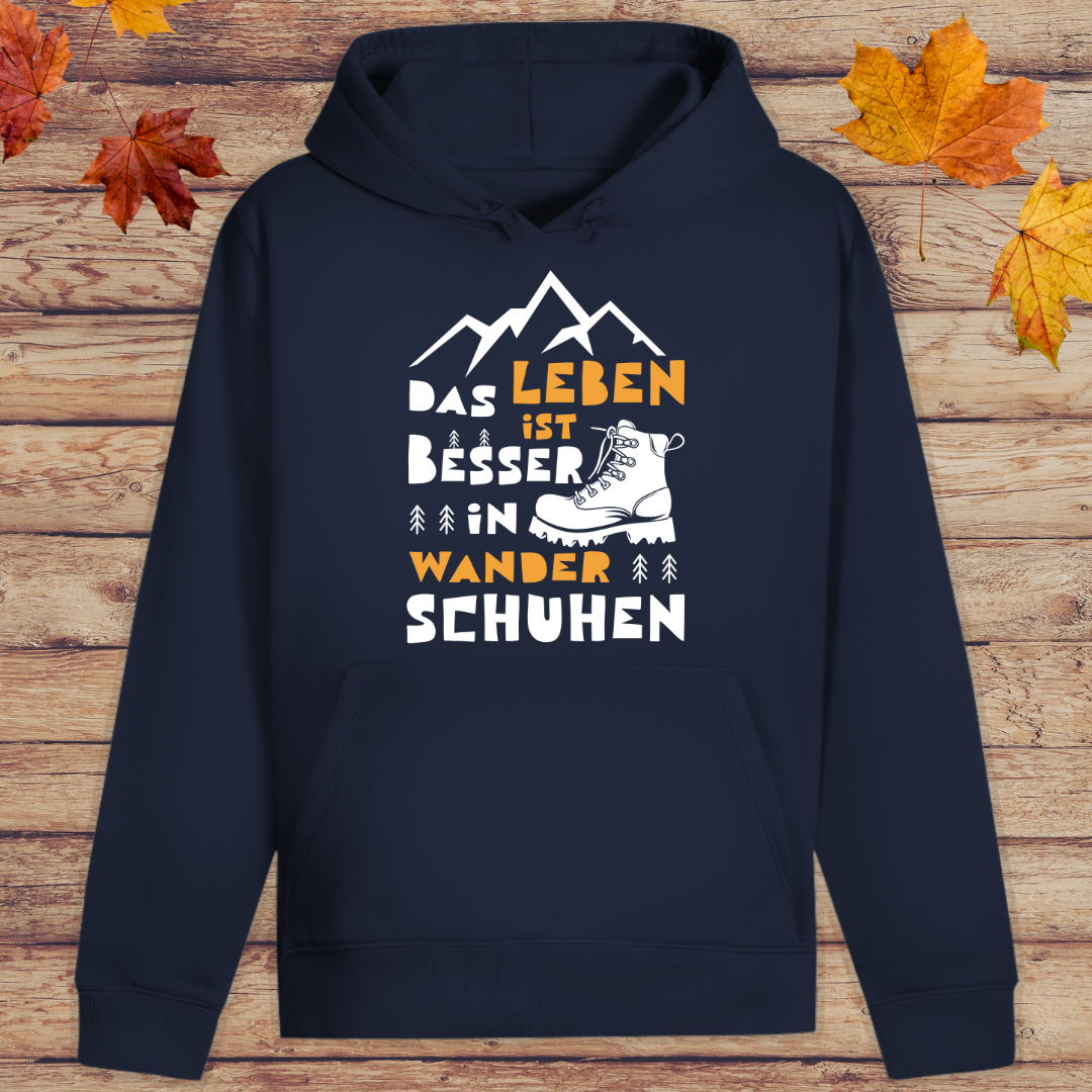 Hoodie Unisex Leben in Wanderschuhen