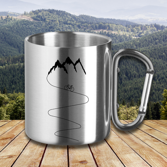 Edelstahltasse Bike Berge