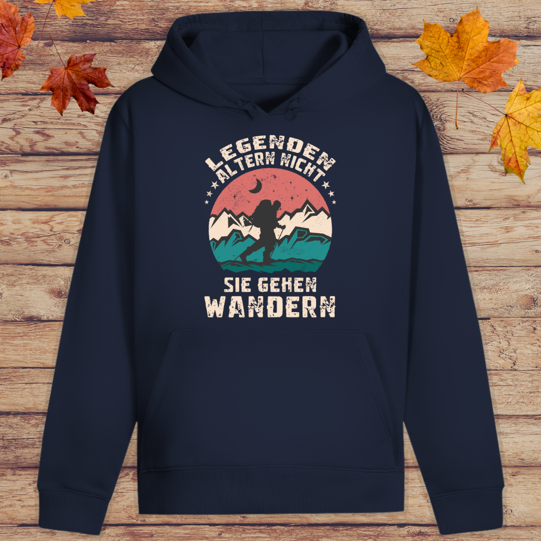 Hoodie Unisex Legenden gehen wandern