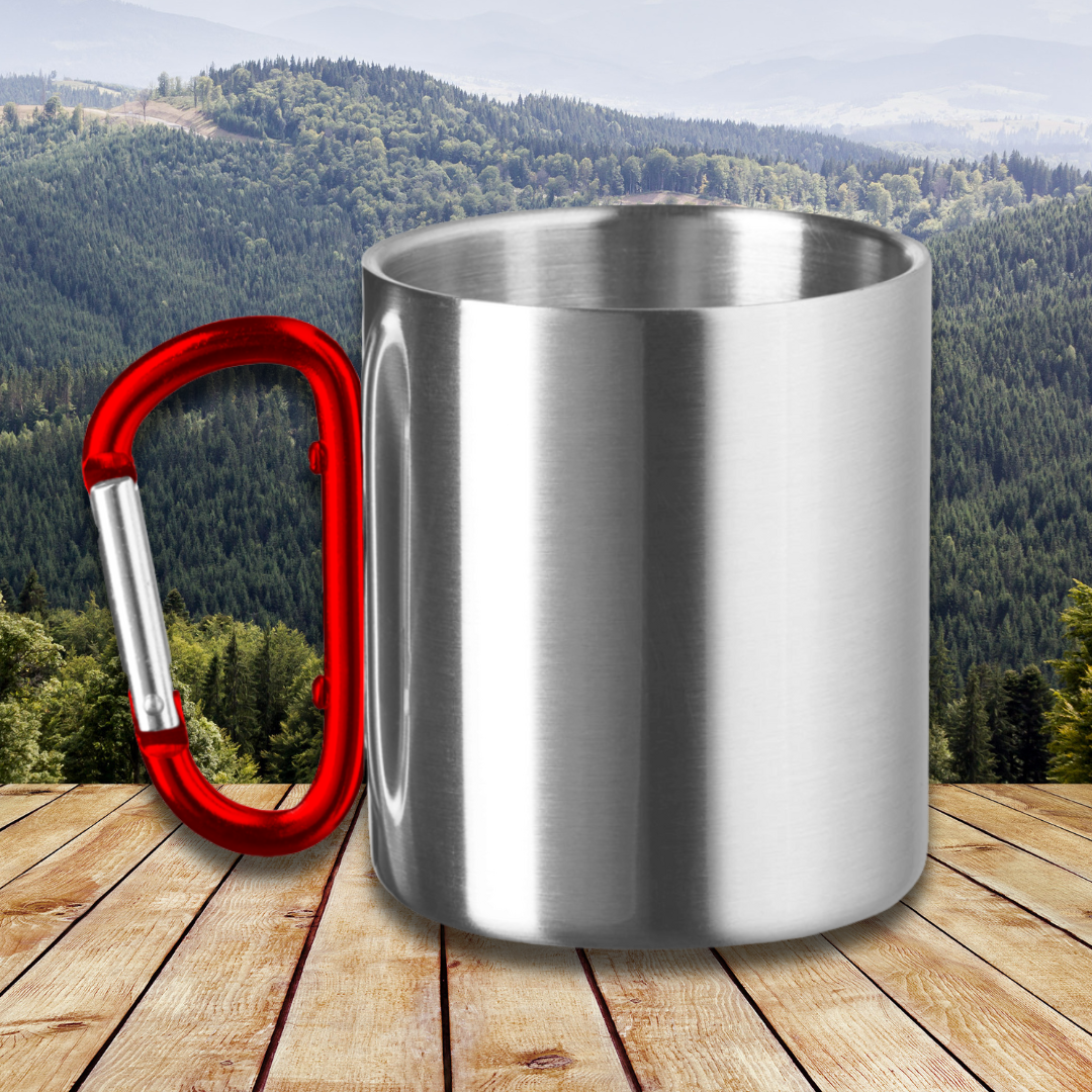 Edelstahltasse Kompass Berge