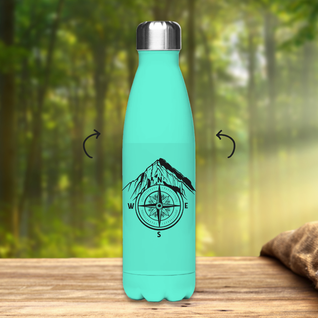 Edelstahl-Thermoflasche Kompass Berge