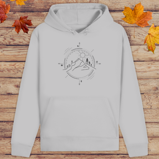 Hoodie Unisex Kompass Berge