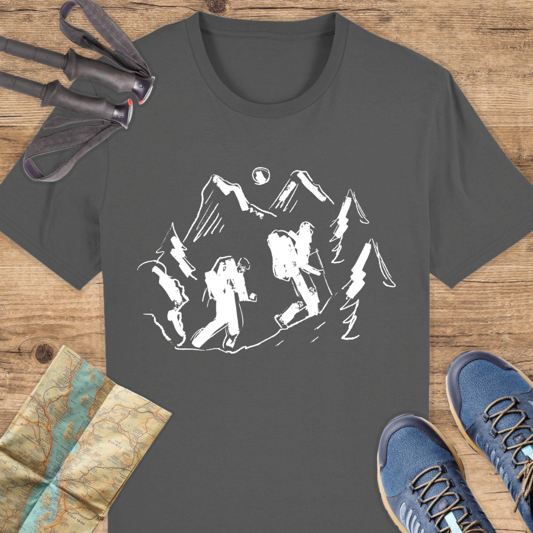 Unisex Bio T-Shirt Gezeichnete wanderer