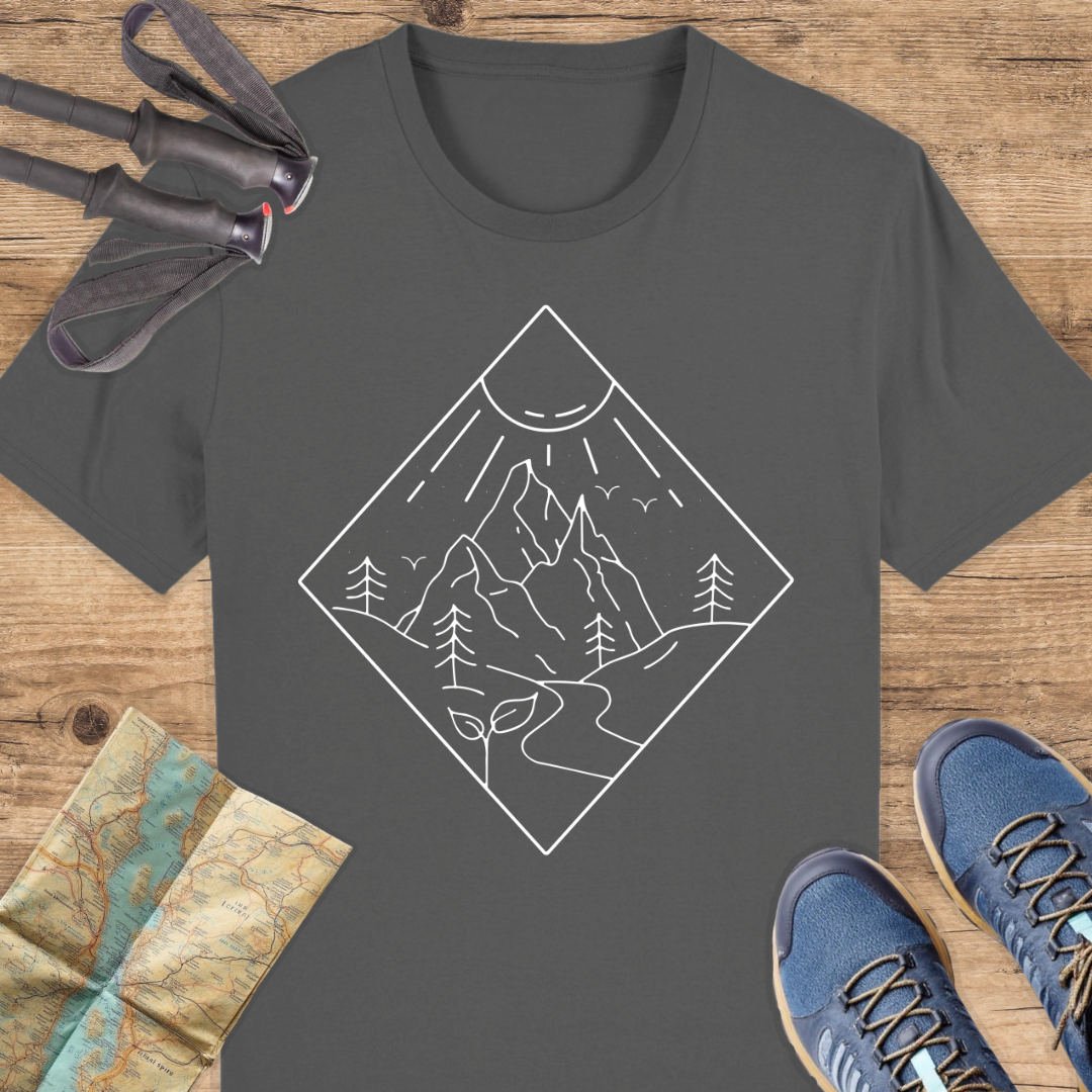 Unisex Bio T-Shirt Line art Berg