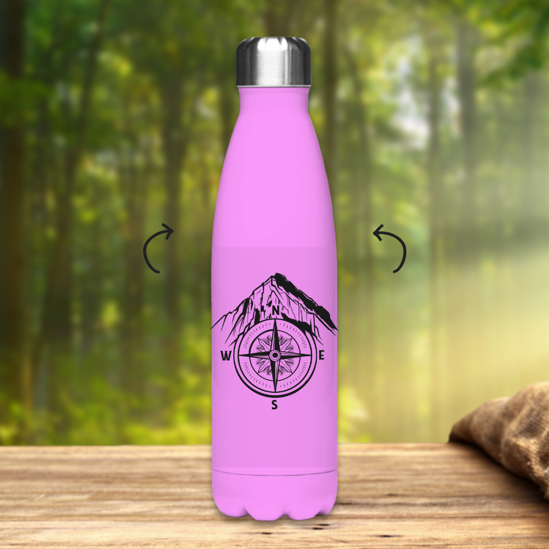Edelstahl-Thermoflasche Kompass Berge