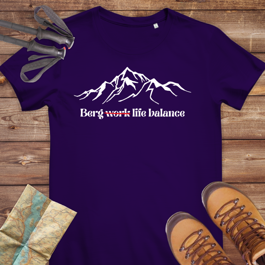 Damen Medium Fit Bio T-Shirt Berg life balance