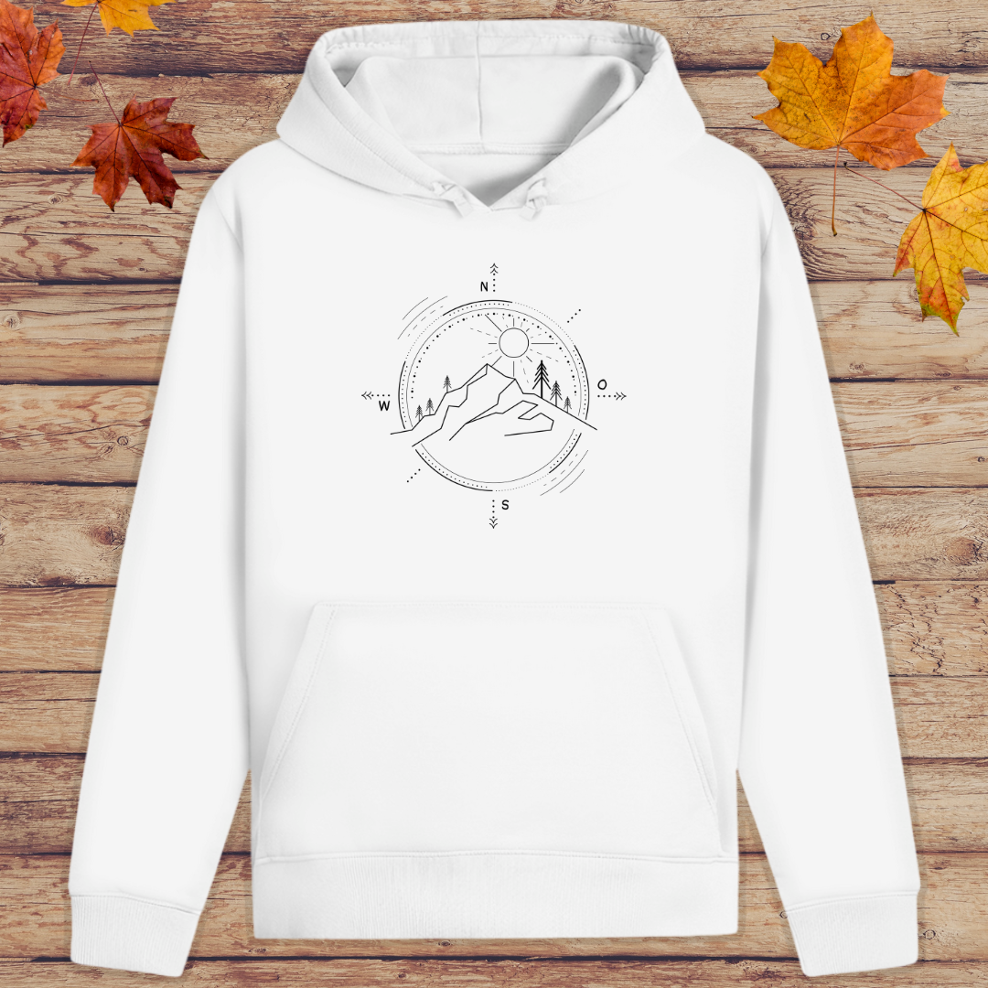 Hoodie Unisex Kompass Berge