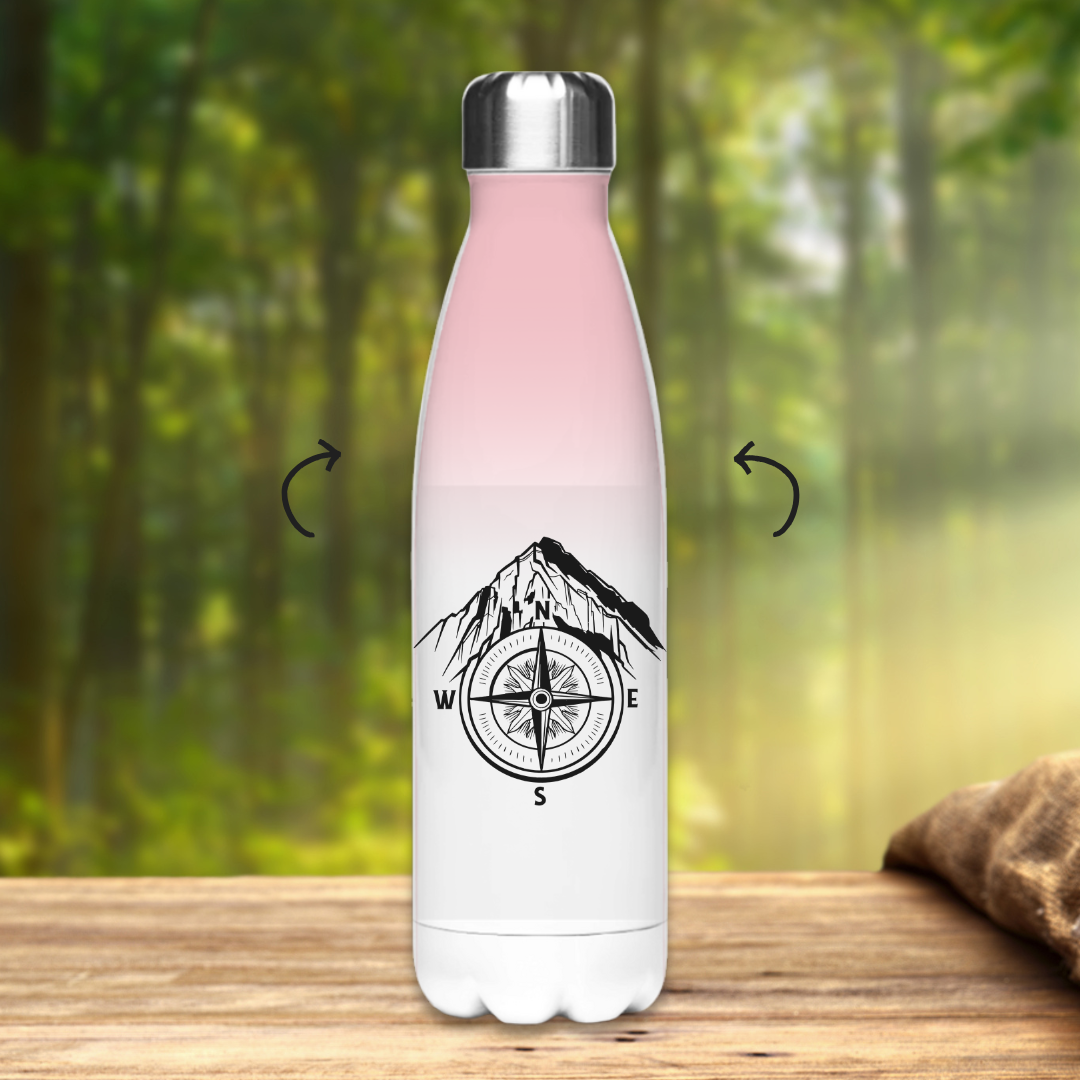 Edelstahl-Thermoflasche Kompass Berge