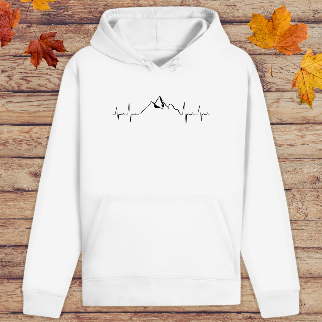 Hoodie Unisex Berge Herzschlag
