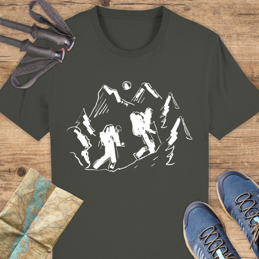 Unisex Bio T-Shirt Gezeichnete wanderer