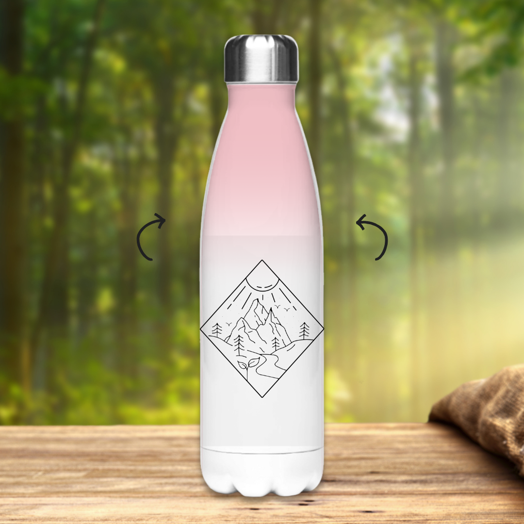 Edelstahl-Thermoflasche Line Art Berge
