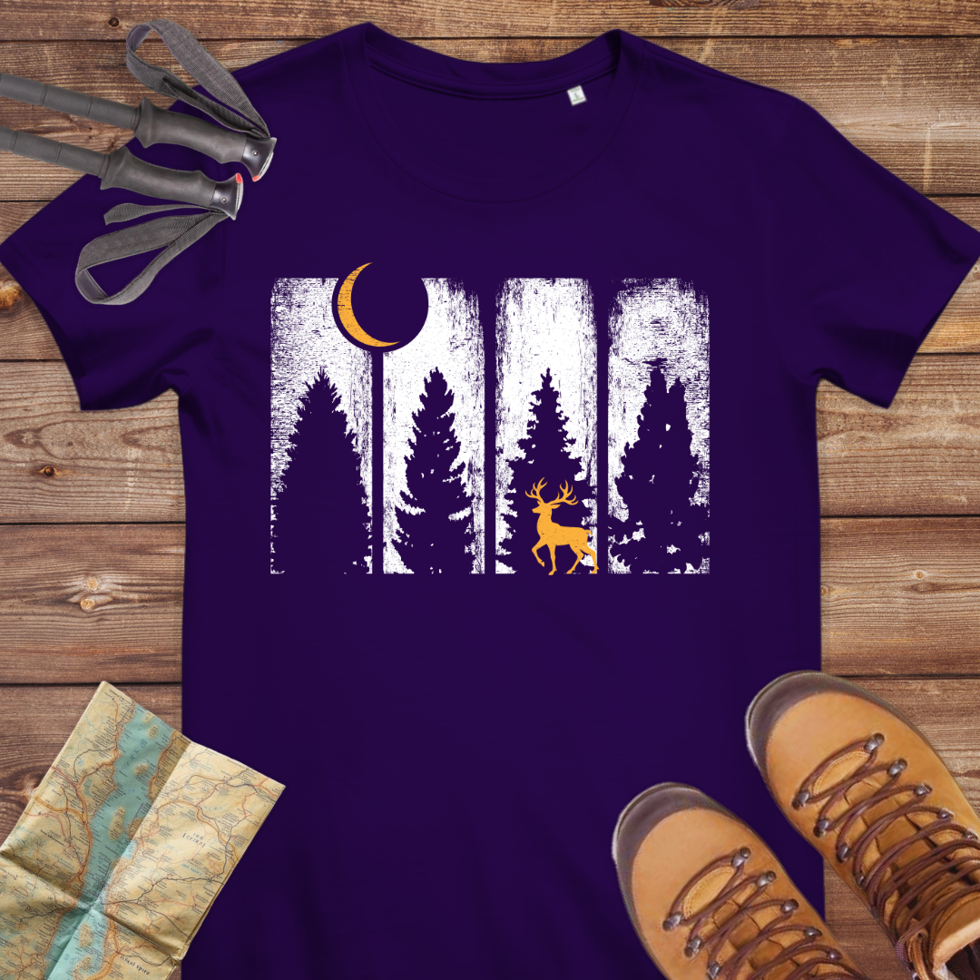 Damen Medium Fit Bio T-Shirt Wald Hirsch