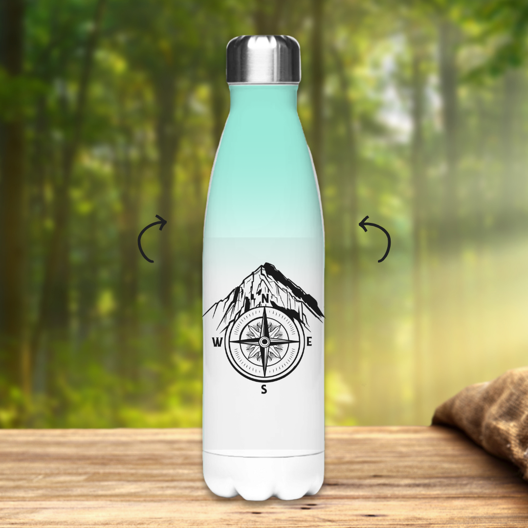 Edelstahl-Thermoflasche Kompass Berge