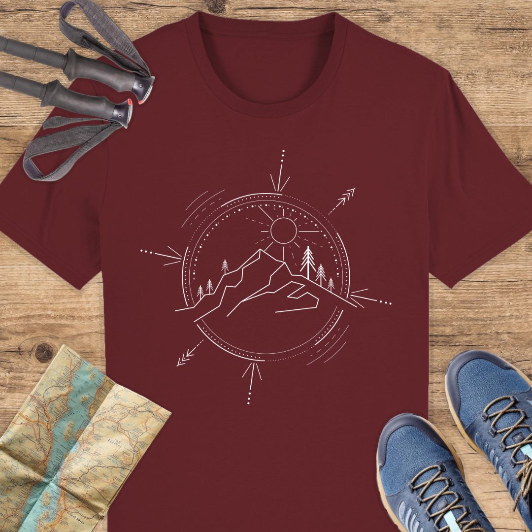 Unisex Bio T-Shirt Kompass Line Art