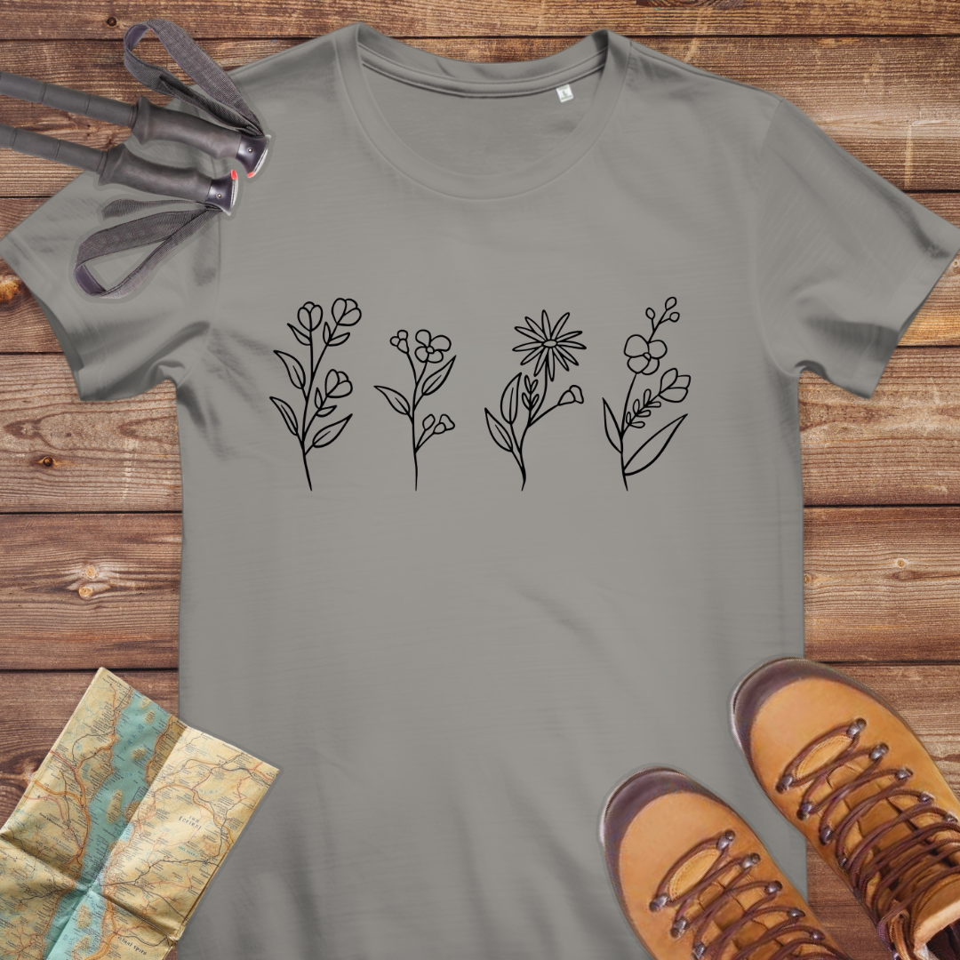 Damen Medium Fit Bio T-Shirt Wiesenblumen