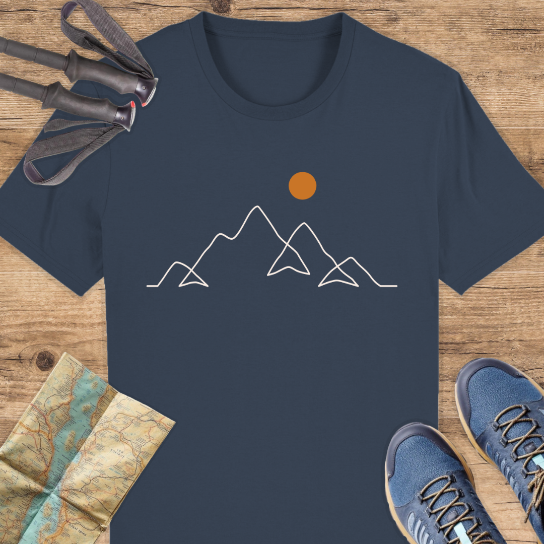 Unisex Bio T-Shirt Simple line art Berg