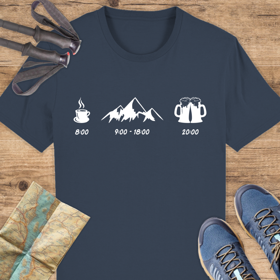 Unisex Bio T-Shirt Tagesplan wandern