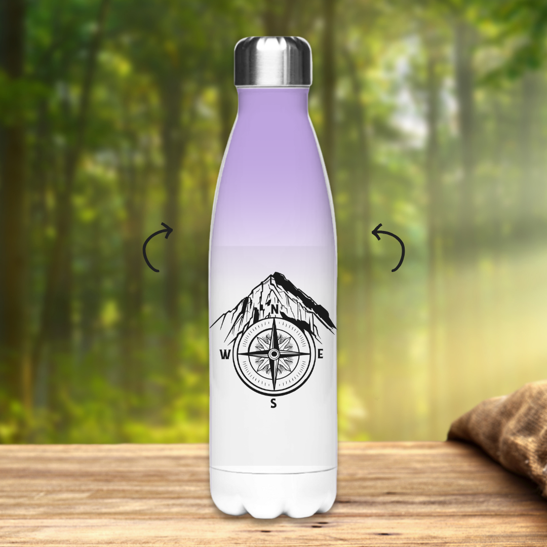 Edelstahl-Thermoflasche Kompass Berge