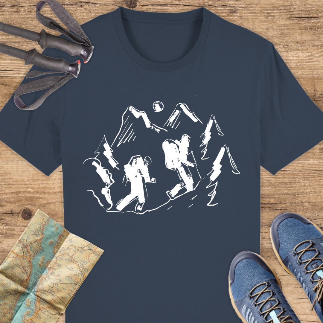 Unisex Bio T-Shirt Gezeichnete wanderer
