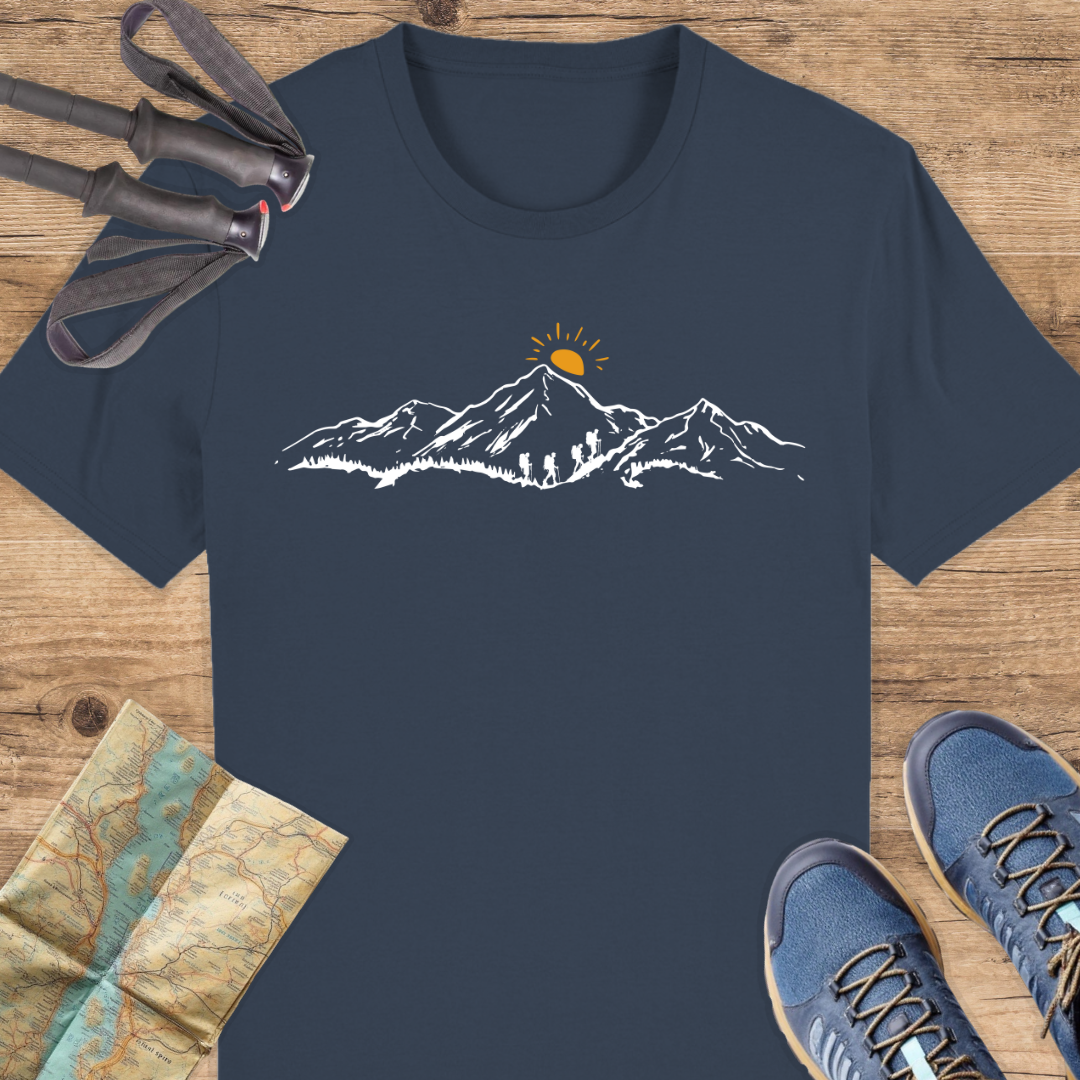 Unisex Bio T-Shirt Sonnenuntergang Berge