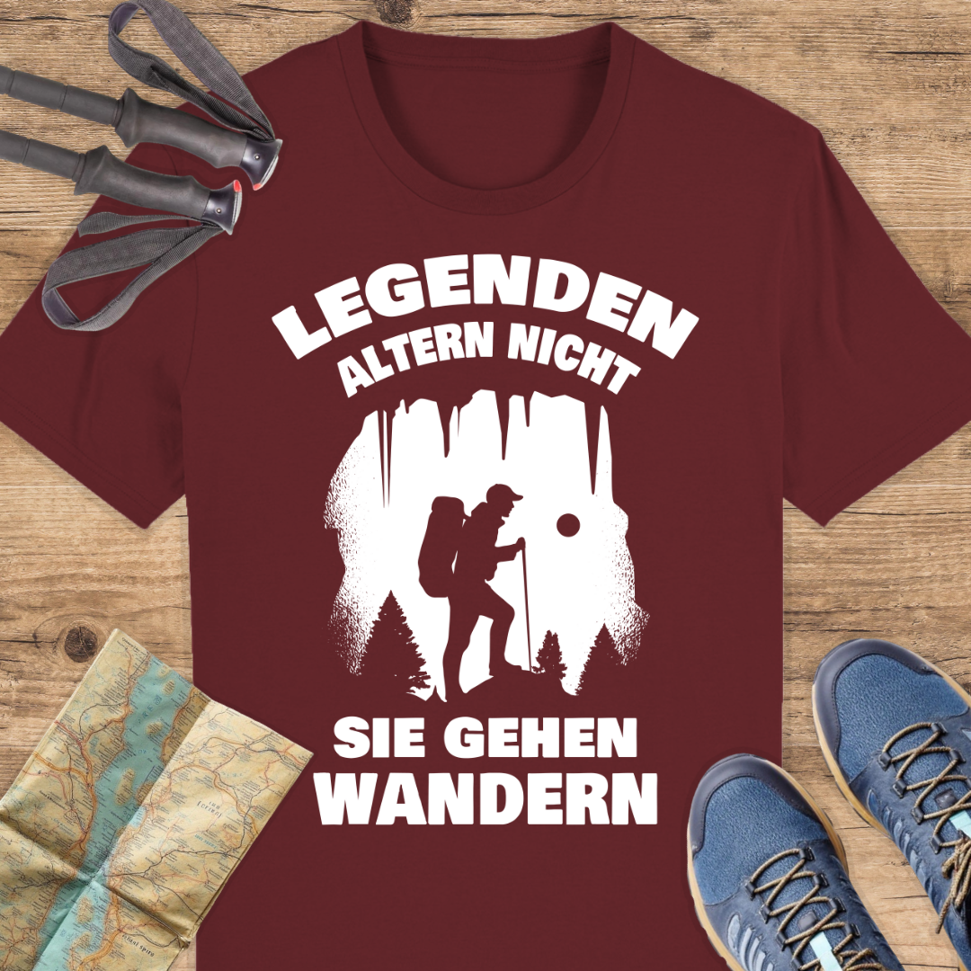 Unisex Bio T-Shirt Legenden gehen wandern