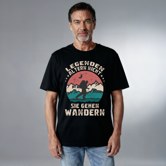 Unisex Bio T-Shirt Legenden altern nicht sie gehen wandern
