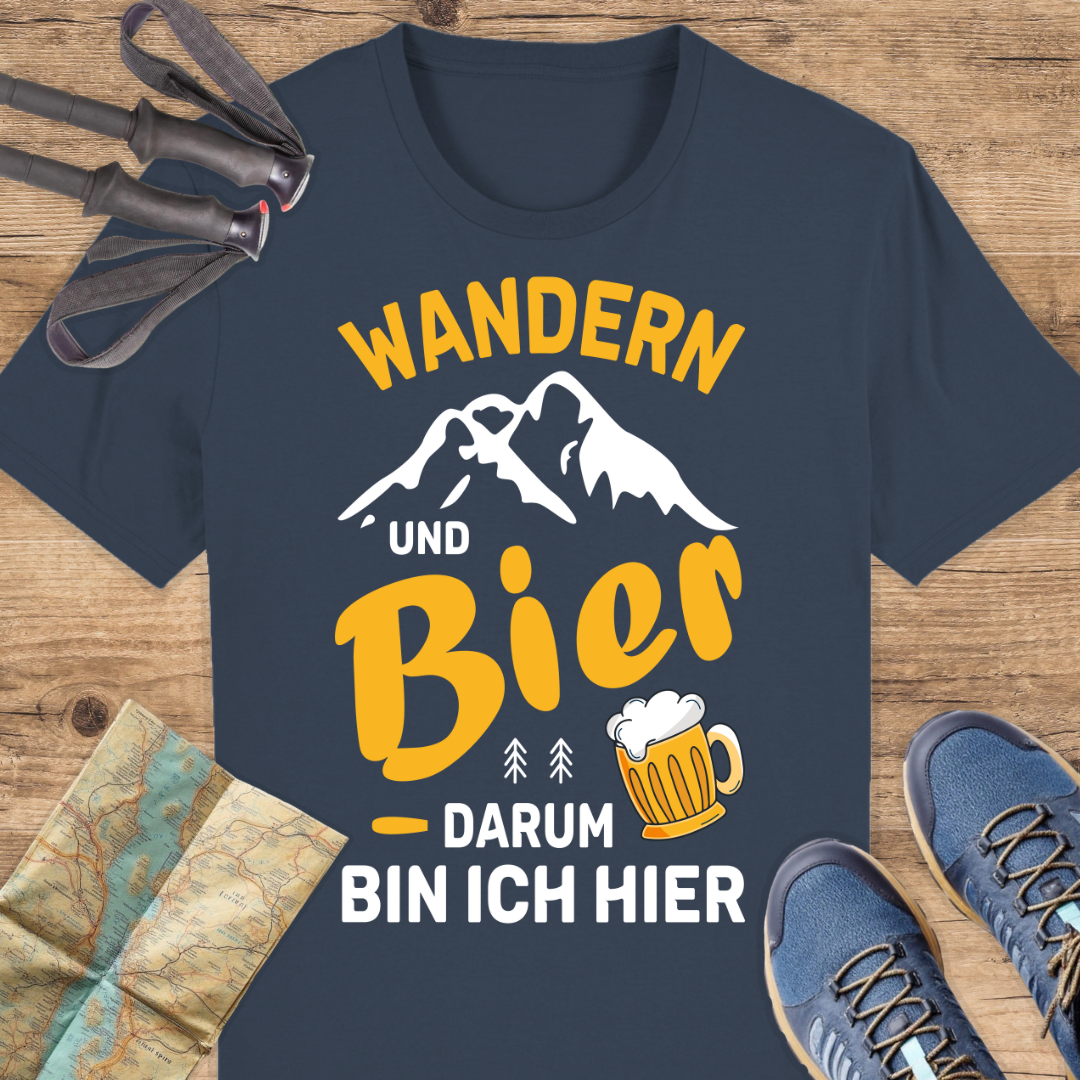 Unisex Bio T-Shirt Wandern und Bier