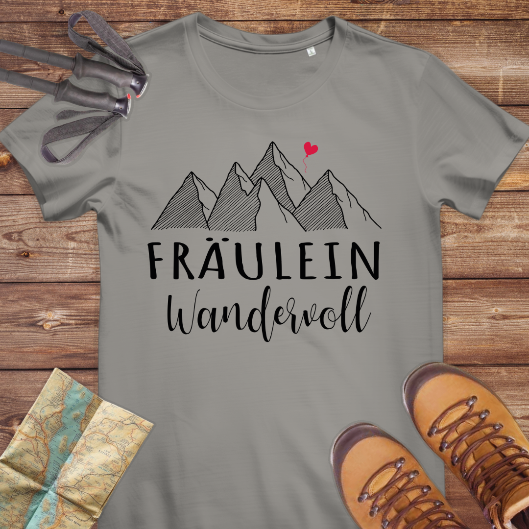 Damen Medium Fit Bio T-Shirt Fräulein Wandervoll