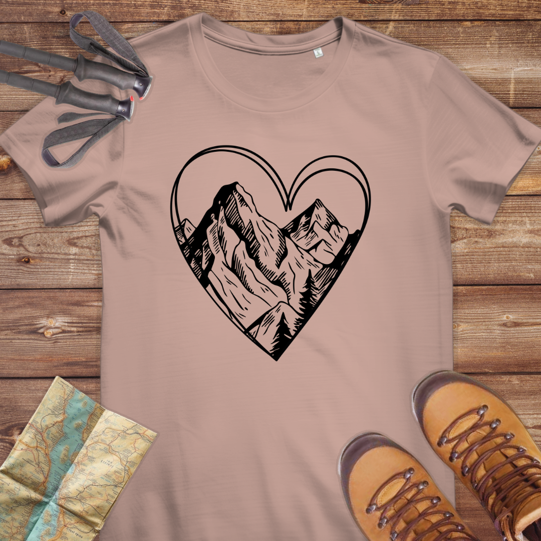 Damen Medium Fit Bio T-Shirt Berge