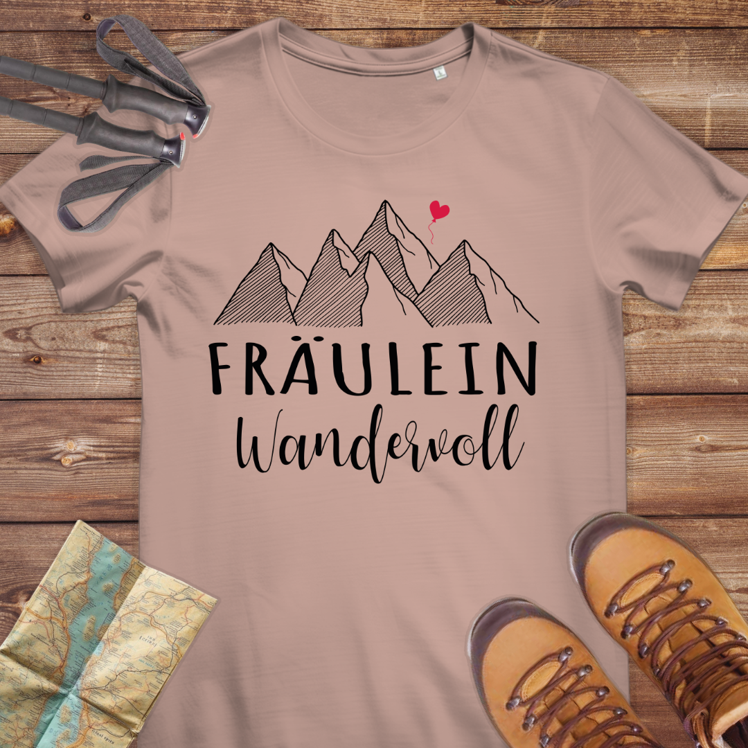 Damen Medium Fit Bio T-Shirt Fräulein Wandervoll
