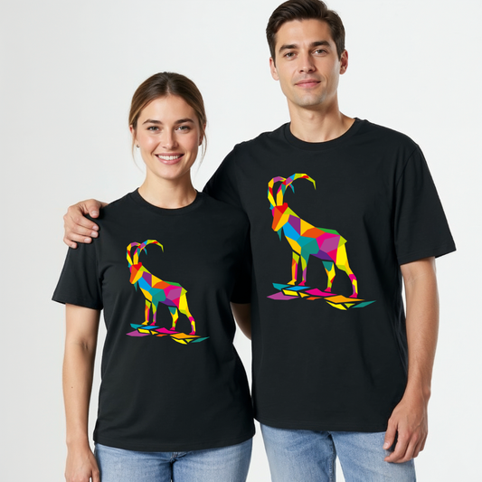 Unisex Bio T-Shirt Bunter Polygon Steinbock
