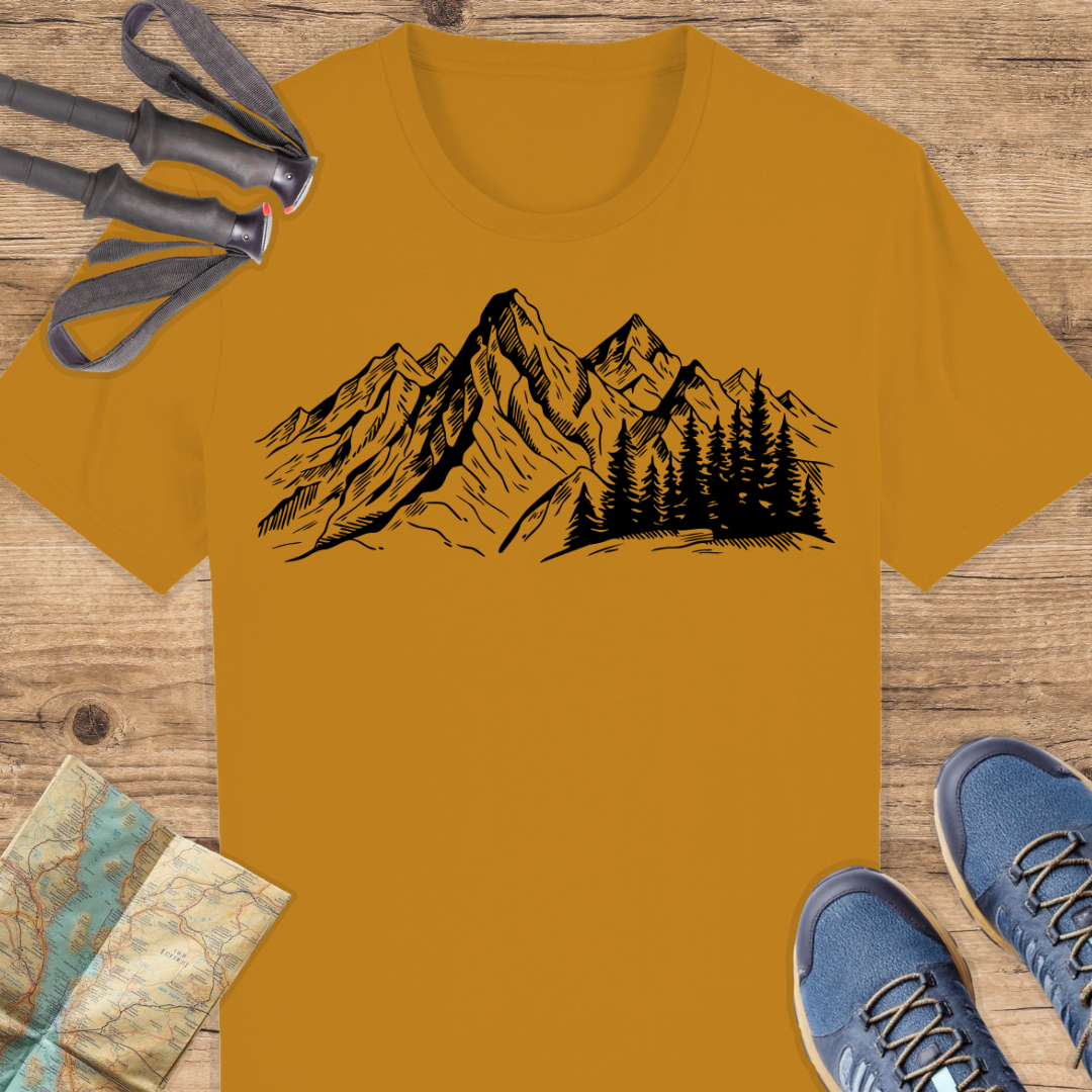 Unisex Bio T-Shirt Gezeichnete Berge