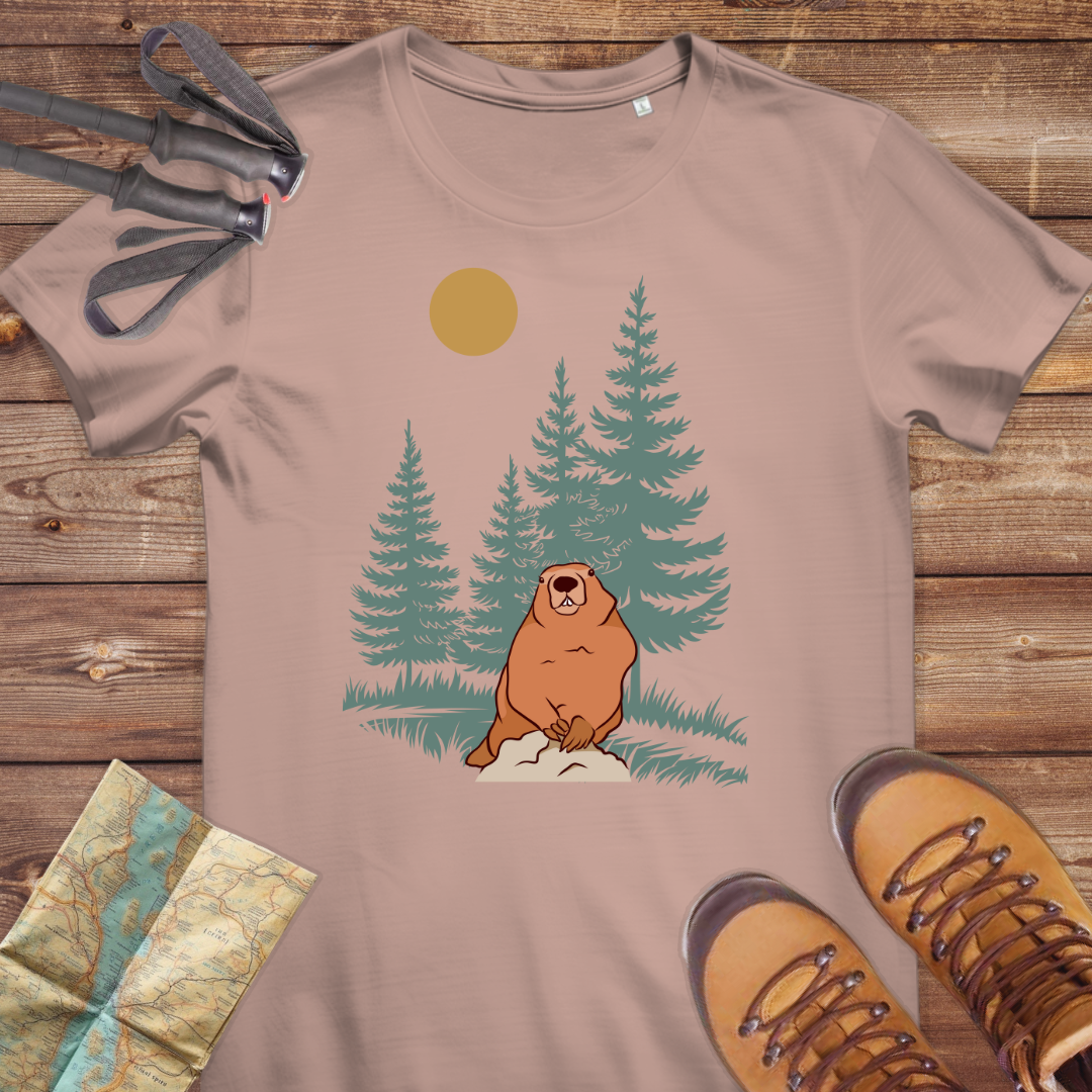 Damen Medium Fit Bio T-Shirt Murmeltier